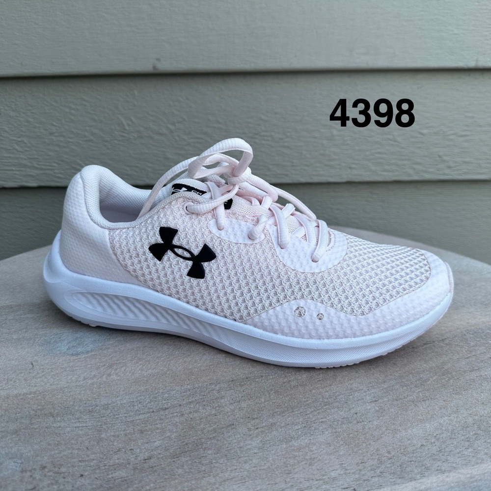 Under Armour Charged Pursuit 2 Kids Running Shoes Pink White 3025011-601 5Y